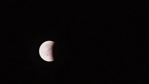 Full moon total eclipse 2018 Stock Footage 93236878