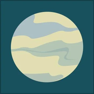 Full moon vector illustration. Planet and sky hand drawn vector illustration Stock Illustration
