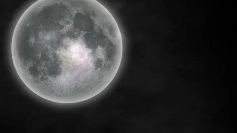 Full moon view on a misty and foggy night. Full moon night sky. moon time l.. Stock Footage 293486034