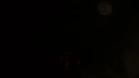 Full Moon With View Of Statue On Top Deutscer Cathedral, Berlin Video stock 147833110