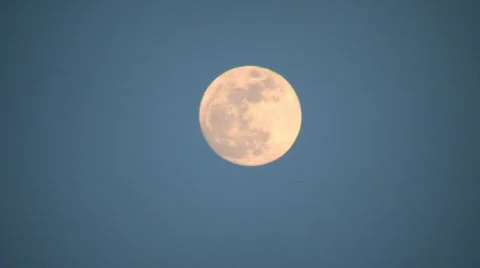 Full moon is visible during dusk time (High Definition) Stock-Footage 69101