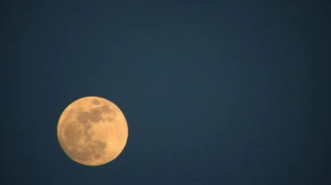 Full moon is visible during dusk time (High Definition) Video stock 69104