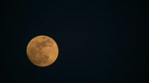 Full moon is visible during dusk time (High Definition) Stock Footage 69106