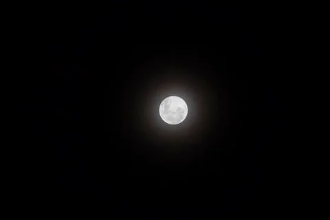Full Moon visible in the sky. Stock Photos
