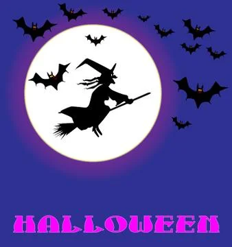 Full moon witch Illustrazione stock