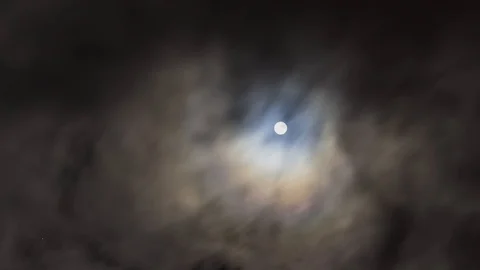 Full moonlight cloudy sky, Dark night, Horror atmosphere - Timelapse Stock-Footage 97909947