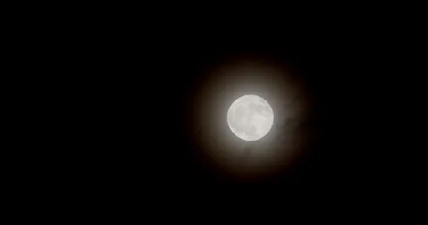 Full moon.Mooon light in cloudy sky.Full glowing moon. Stock Footage 281237116