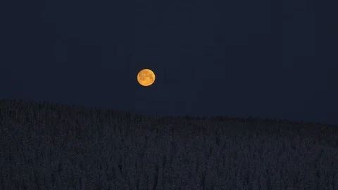 Full moonset 8K Stock Footage 124995713
