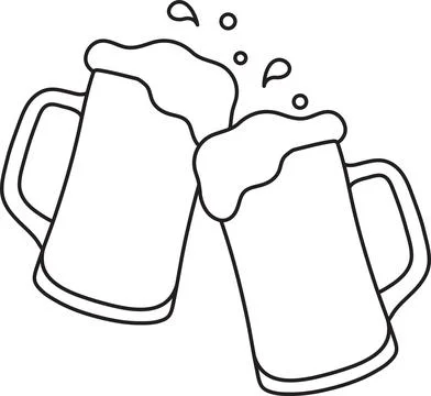 A full mug of frothy beer, clinking glasses, toast, splashes and drops, Okt.. Stock Illustration