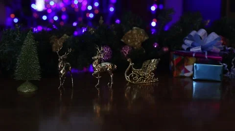 Full New Year's deer sledge statically fast blinking of no post production 2. Stock Footage 56593721