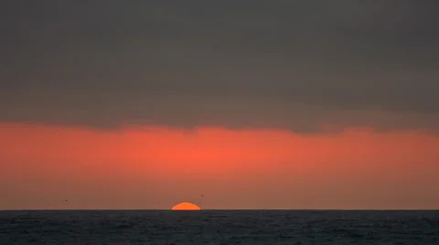 Full Ocean Sunset in real time Stock Footage 62847871