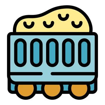 Full open mining wagon delivering coal from mine Ilustração Stock