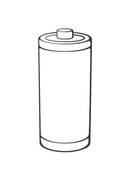 Full or empty charge level battery indicator. Outline icon. Vector Stock Illustration