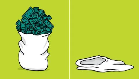 Full or empty sack of money Stock Illustration