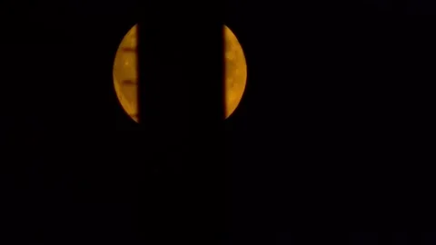 Full Orange Moon Stock Footage 157675560