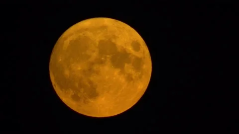 Full Orange Moon Stock Footage 157675561