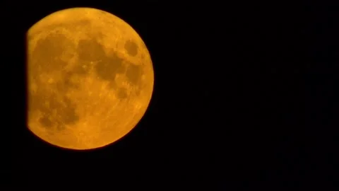 Full Orange Moon Stock Footage 157675564