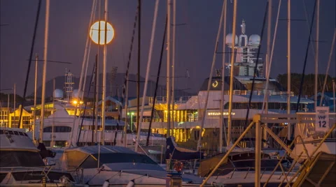 Full orange moon time lapse Video stock 54665073