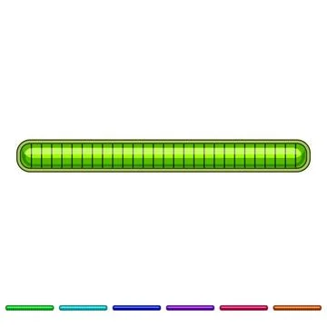 Full orange segmented progress bar achievement indicator Stock Illustration