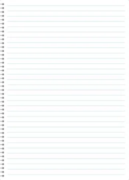 A full page of lined paper, ready for notes, lists, creative writing, or br.. Stock Illustration