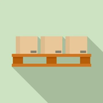 Full pallet box icon, flat style イラスト素材