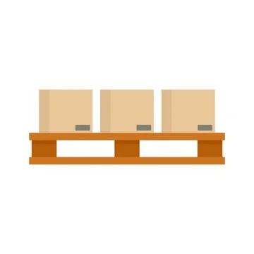 Full pallet box icon flat isolated Stock Illustration