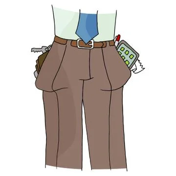 Full pant pockets Stock Illustration