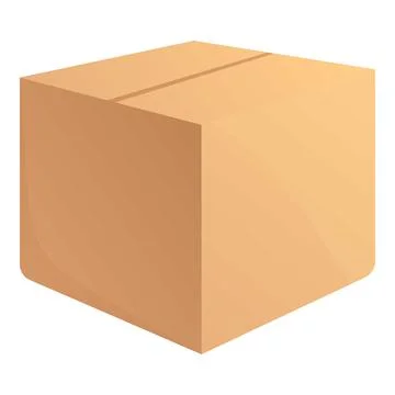 Full parcel box icon, cartoon style Stock Illustration