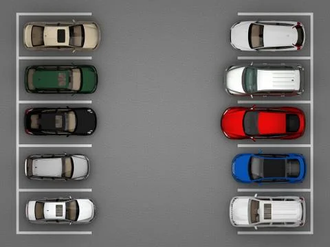 Full parking top view Stock Illustration