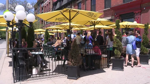 Full patio on warm summer day in Toronto Stock Footage 38646800