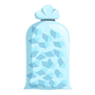 Full plastic bag with ice cubes for drinks Illustrazione stock