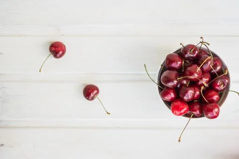 Full plate of cherries Stock Photos