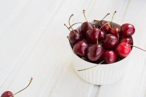Full plate of cherries Stock Photos