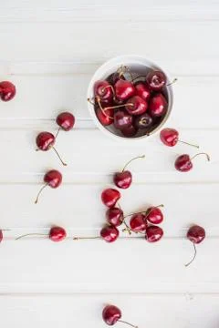 Full plate of cherries Stock Photos