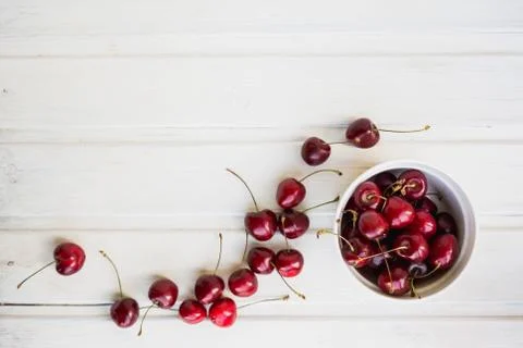Full plate of cherries Stock Photos