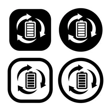 Full power battery flat icon vector illustration symbol Isolated template. Stock Illustration