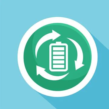 Full power battery flat icon vector illustration symbol Isolated template. Stock Illustration