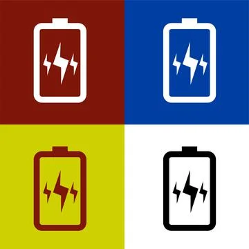 Full power battery flat icon vector illustration symbol Isolated template. Stock Illustration
