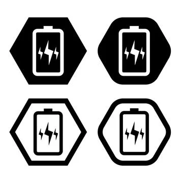 Full power battery flat icon vector illustration symbol Isolated template. Stock Illustration