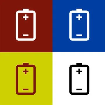 Full power battery flat icon vector illustration symbol Isolated template. Stock Illustration