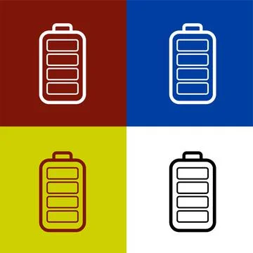 Full power battery flat icon vector illustration symbol Isolated template. Illustrazione stock