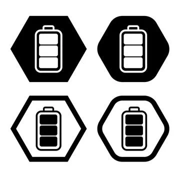 Full power battery flat icon vector illustration symbol Isolated template. Stock Illustration