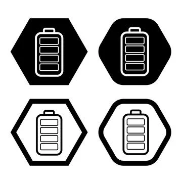 Full power battery flat icon vector illustration symbol Isolated template. Stock Illustration