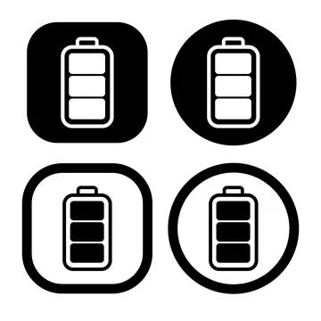 Full power battery flat icon vector illustration symbol Isolated template. Stock Illustration
