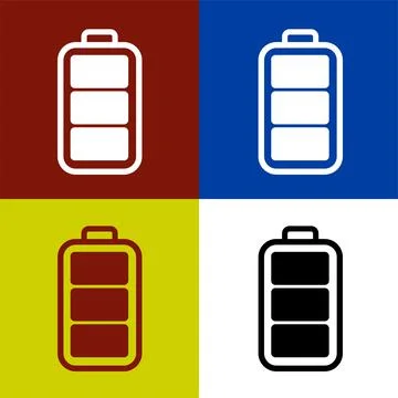 Full power battery flat icon vector illustration symbol Isolated template. Stock Illustration