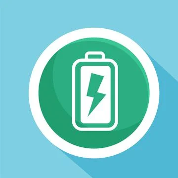 Full power battery flat icon vector illustration symbol Isolated template. Stock Illustration