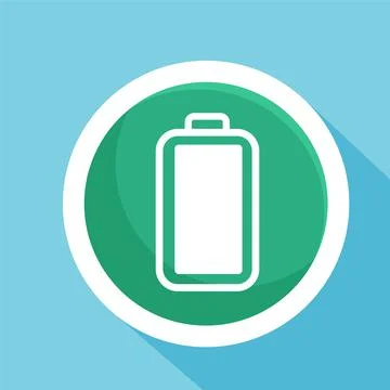 Full power battery flat icon vector illustration symbol Isolated template. Stock Illustration