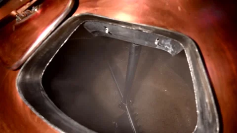 Full Process of Brewing Beer in Craft Brewery With Clear Details of Fermentation Stock Footage 323917587