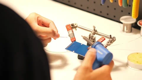 Full process soldering electronic circuit board Stock Footage 261381746