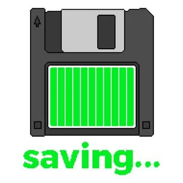 Full progress bar on floppy disk pixel vector illustration Stock Illustration